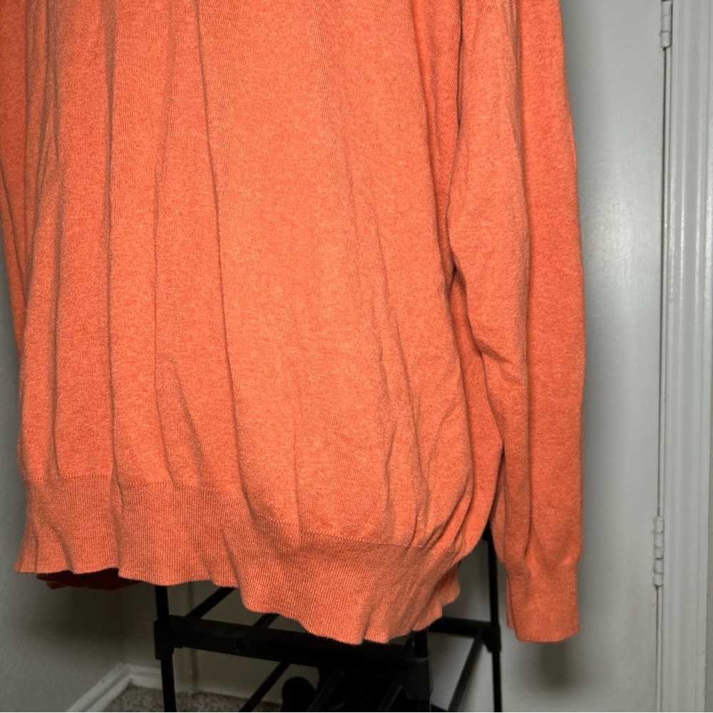 Ralph Lauren Men's V-Neck Sweater in Bright Orange - Picture 4 of 5